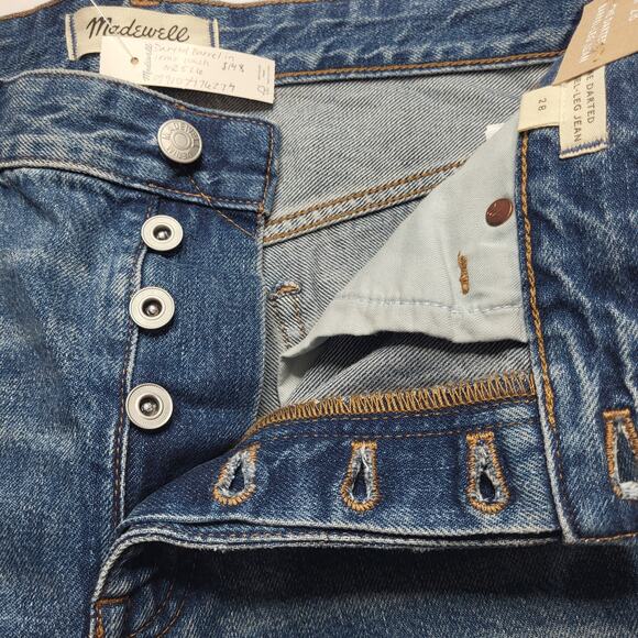 Madewell Darted Barrel Leg Jeans Medium Irmo Wash Button Fly Baggy Ankle 28 - Picture 7 of 13